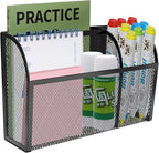 Magnetic Pencil Holder-Magnetic Basket for Fridge 3-Grid Mesh Magnetic Pen Holder for Refrigerator, Extra Strong Magnets Mesh Marker Holder Locker Accessories Organizer for Whiteboard