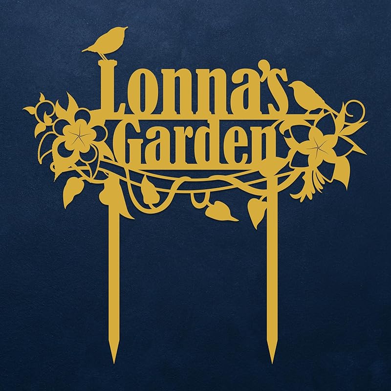 Personalized Flower and Bird Metal Garden Stake, Bird Garden Sign, Custom Flower Yard Decor, Mom's Garden Gift, Gardener Family Name Sign, Patio Home Gift, Yard Art, Housewarming Gift