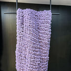 Chunky Knit Blanket Throw 48"x71", Chenille Throw Blankets, Handmade Warm & Cozy Blanket Couch Bed Home Decor, Soft Breathable Fleece Banket, Christmas for Couch Bed Sofa Best Gift (Purple)