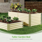 Land Guard 8×4×2ft Galvanized Raised Garden Bed, Planter Boxes Outdoor, Raised Garden Beds Outdoor for Vegetables, Flowers, Herbs, 479 Gallons, Cream Yellow…