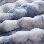 Tie-dye Blue Twin Cozy Faux Fur Blanket for Couch Bed Living Room 60x80 Furry Soft Fluffy Thick Warm Throw Blanket for Winter Home Gifts 860 GSM