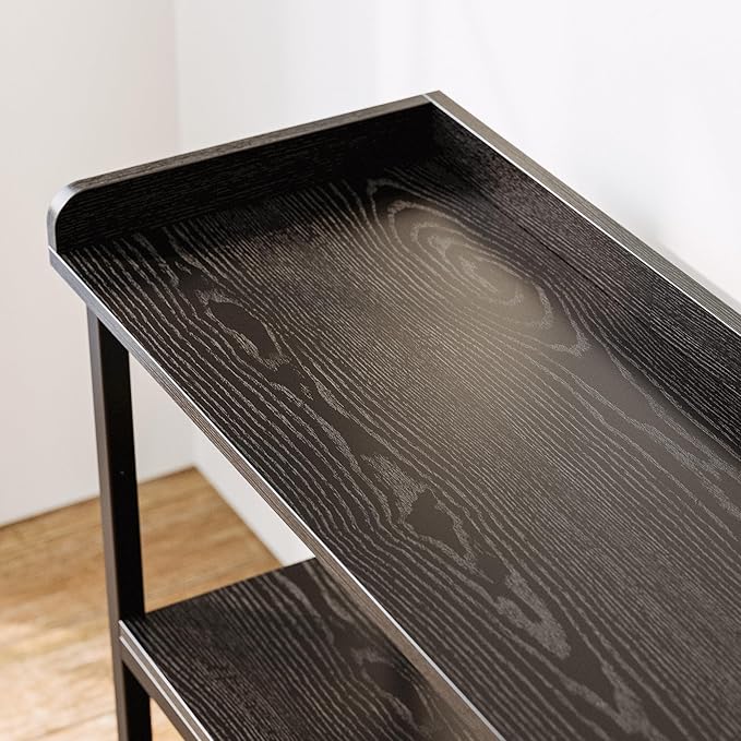 IRONCK Console Table, Sofa Table with Power Outlet, Farmhouse Hallway Table for Entryway, Living Room, Height Adjustable, Easy Assembly, Vintage Black, 43"