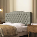 Velvet Upholstered Headboard Queen/Full Size Latest Model Wall Mount, Bed Frame Mount, Featuring High-Density Sponge Padding, Luxury Texture Easy Assembly Comfort and Style-Taupe