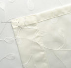 MIUCO Floral Embroidery Semi Sheer Curtains Faux Linen Grommet Curtains for Bedroom 52 x 63 Inch 2 Panels, Off White