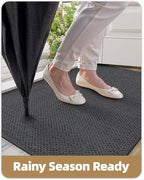 Color&Geometry Front Door Mat Indoor 26"x47", Rugs for Entryway, Non Slip Washable Low-Profile Inside, Entry Mat Entry Rug Door Mat Indoor Entrance, Grey (Rolled-up NO Creases)
