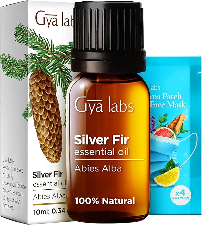 Gya Labs Silver Fir Essential Oil for Diffuser - 0.34 Fl Oz - 100% Pure Natural Silver Fir Oil for Skin, Hair, Aromatherapy & Candle Making Scent