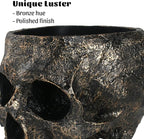 7lb Capacity Extra Large Halloween Skull Candy Dish - Deep Skull Head Halloween Candy Bowl Holder Artificial Resin Skulls Decor Indoor Outdoor Table Centerpieces Flower Pot Plant Office Pen Holder