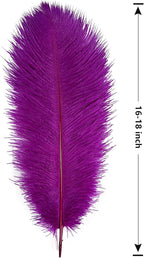 THARAHT 12pcs Purple Ostrich Feathers Natural Bulk 16-18Inch 40cm-45cm for Wedding Party Centerpieces Easter Gatsby and Home Decorate Ostrich Feather
