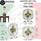 The Gears Clock Wall Clock Italy Collection with Moving Gears (Furore, 10 inch Round)