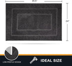 PURRUGS Dirt Trapping Door Mat 24" x 35.5", Non-Slip/Skid Machine Washable Entryway Rug, Dog Doormat, Super Absorbent Welcome Mat for Muddy Wet Shoes and Paws, Charcoal