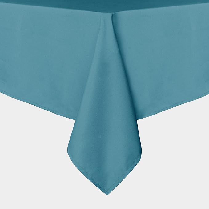 sancua Rectangle Tablecloth - 54 x 108 Inch - Stain and Wrinkle Resistant Washable Polyester Table Cloth, Decorative Fabric Table Cover for Dining Tables, Buffet Parties and Camping, Teal