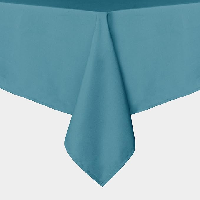 sancua Rectangle Tablecloth - 60 x 84 Inch - Stain and Wrinkle Resistant Washable Polyester Table Cloth, Decorative Fabric Table Cover for Dining Tables, Buffet Parties and Camping, Teal