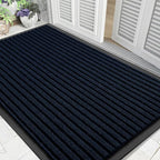 Yimobra Front Door Mat Outdoor Indoor Entrance, 100% Waterproof All-Season All Weather Doormat, Welcome Matt Outside Entry, Non Slip, Low Profile, Heavy Duty Patio Porch Floor Mats,47 x 32,Navy Blue