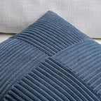 Fancy Homi 2 Packs Dusty Blue Decorative Throw Pillow Covers 22x22 Inch for Living Room Couch Bed Sofa, Farmhouse Boho Home Decor, Soft Corss Corduroy Patchwork Accent Square Cushion Case 55x55 cm