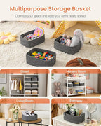 KALLAX Small Woven Basket, 13.5 x 9.5 x 5 Inches, Storage Basket for Organizing, Cute Small Rope Shelf Closet Cube Storage Bins Baskets for Shelves, Dog Toy Gift Baskets Empty, 3 Pack Mixed Black