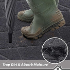 BEQHAUSE Dirt Trapper Door Mat 32" x 48", Doormat Non-Slip Entryway Rugs Washable, Dog Door Mat Stain Resistant and Absorbent Welcome Floor Mat for Front Back Door, Muddy Wet Shoes & Paws, Dark Grey