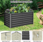 Large Outdoor Planter Boxes Kit Set of 2,6x3x2ft Galvanized Raised Bed Planter with Open-Ended Base Design, Elevated for Outdoor Plants, Durable Raised Bed for Gardening,Green