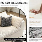 LoveSeat Cloud Couch Modular Sectional Sofa for Living Room,Modern Sofa with Deep Seat，2 Seater Boneless Couch with Ottoman,Comfy Upholstered Couches for Apartment, Studio, Office,Bedroom，White