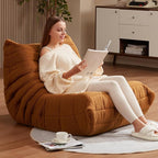 Bean Bag Chairs for Adults Giant Bean Bag Chair Memory Foam BeanBag Chair Big Bean Bag Sofa with Filler Faux Fur Fireside Beanbags Lazy Sofa for Living Room Bedroom Dorm Office (Brown Teddy)