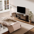 TV Stand for Living Room - up to 65 Inch TVs Mid Century Modern Entertainment Center with Storage and Adjustable Shelves, Media Console Table Walnut 59"