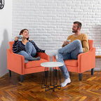 VINGLI Accent Chairs Set of 2 Living Room Chairs Burnt Orange Reading Chair for Bedroom Scooped Arm Chair Mid Century Modern Accent Chairs Upholstered Comfy Chair for Apartment, Waiting Room