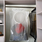 Hanging Mesh Laundry Hamper (30in*20in*2in) Large Dirty Clothes Bag, Can Be Used Behind The Door & Closet & Caravan& Bathroom (White)