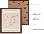 Poster Master Vintage Poster - Retro One Line Hummingbird Drawing Print - Bird Line Art - Minimal Gift for Him, Her, Animal Lover - Abstract Decor for Home, Office, 16x20 Brown Framed