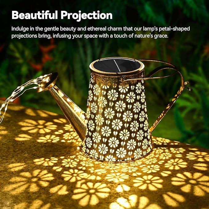 2 Pack Solar Watering Can with Lights,Solar Outdoor Garden Decor Waterproof Hanging Lantern Landscape Lights Outside Decorations for Yard Lawn Patio Gardening Gifts.
