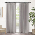 Macochico 100% Blackout Browish Grey Linen Curtains 84 Inches Long Pinch Pleated Burlap Curtains for Bedroom Living Room Farmhouse Nursery Thermal Window Panels with Tieback 72”Wx84”L 1 Panel