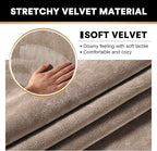 PrinceDeco Sectional Couch Covers Velvet Cushion Covers for Sectional Couch Washable Cushion Covers for Sectional Sofa Pet Friendly Sectional Sofa Slipcovers(1 Chaise Back+ 3 Sofa Back,Taupe)
