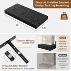 fuqing Floating Shelves for Wall, Bathroom Shelf Wall Mounted for Storage, Shelves with Invisible Bracket for Bedroom, Kitchen, Living Room, Farmhouse Small Book Shelf, 16 Inch Set of 2, Black