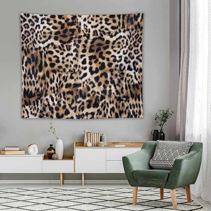 HZOHNAGO Leopard Print Tapestry Nature Wildlife Vintage Cheetah Fur Spot Animal Skin Wild Animals Spots Printed Wall Tapestry Painting Wall Hanging for Bedroom Living Room Dorm 60" W x 50" H