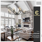 Black Living Room Chandelier 12 Light Hight Ceiling Foyer Candle Chandelier Large Dining Room Light Fixture Over Table 44in Metal Modern Chandeliers Hanging Light for Entry Master Bedroom