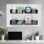 Tioncy 4 Pcs Magnetic Storage Bin Magnetic Locker Organizer for Pegboard Refrigerator Shelves Basket Container Wire Storage Holder for Kitchen Home Whiteboard(Black,10.6''l)
