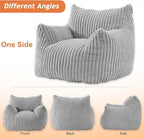 Giant Bean Bag Chairs for Adults with Filling Plush Fluffy Bean Bag Chairs for Teens with Armrests Comfy BeanBag Lazy Couch Sofa Chair for Bedroom Living Room Reading