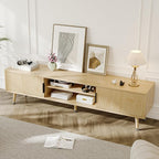 Mid Century TV Stand, Modern TV Console for TVs up to 70 Inches, Entertainment Center with Storage, TV and Media Consol, 62 Inch (Oak)