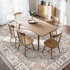 Washable Area Rugs for Living Room - 9x12 Neutral Vintage Distressed Floral Farmhouse Boho Large Soft Floor Rug Indoor Non Slip Carpet for Bedroom Dining Room Office - Grey Brown