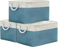 TheWarmHome Storage Baskets for Organizing - Extra Large 3 Pack 17x14x10 inch Storage Bins for Shelves Closet Nursery Bathroom Bedroom Baby Clothes Dog Toy Home Organization (White & Green)