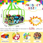 6 Colors Widen X-Large Toy Storage Bags 12.6×9.25×6.9In with Labels, Reusable Clear PVC Board Game Storage, Travel Waterproof Organizer Bags with Zipper for Building Blocks, Puzzle, Stuffed Animals
