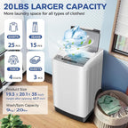Nictemaw Portable Washing Machine 20Lbs Capacity 2.8 Cu.ft Portable Washer and Dryer Combo with 10 Programs and 8 Water Level Selections Compact Washer Machine for Apartments, Home, Dorms, Rv
