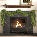 Artificial Norfolk Pine Garland - Faux Christmas Garland Fake Green Garland for Fireplace,Table, Stairs, Mantle, Window,Indoor Outdoor,Home,Holiday Decor (1 PCS,9 FT)