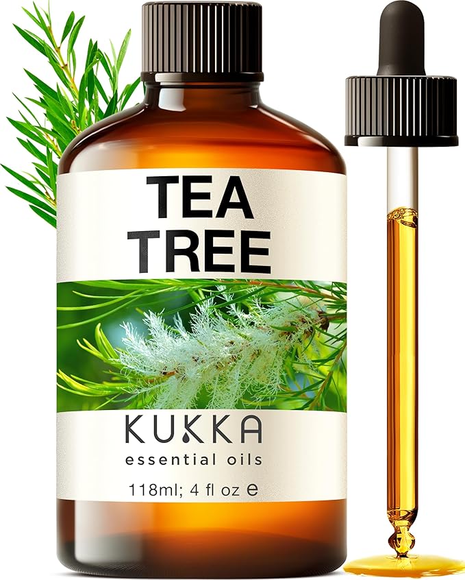 KUKKA essential oils 100% Pure & Natural Tea Tree Oil for Skin, Hair, Toenails, Aromatherapy, & Soap Making Scent (4 fl oz/118 ml)
