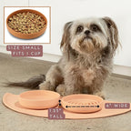 The Slowdown Bowl Silicone Slow Feeder for Cats & Dogs, Slow Eating Mealtime Solution with Modern Lick Mat Design, Reduces Gulping, Fits 1 Cup 6” Across x 1.25” Tall, Small-Ocean