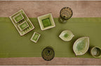 Solino Home Linen Avocado Green Hemstitch Table Runner 60 Inches - 100% Pure Linen Small Table Runner 14 x 60 Inch Ideal for Dresser and Coffee Tables - Classic Hemstitch - Fall, Autumn, Thanksgiving