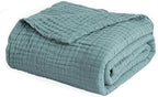 EMME Muslin Baby Blankets 100% Cotton 4-Layer Swaddle 40"x50" Lightweight Soft Breathable for Toddler, Infant, Newborn All Season Gauze Blanket, Teal
