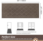 BEQHAUSE Dirt Trapper Door Mat 24" x 60", Doormat Non-Slip Entryway Rugs Washable, Dog Door Mat Stain Resistant and Absorbent Welcome Floor Mat for Front Back Door, Muddy Wet Shoes & Paws, Light Brown