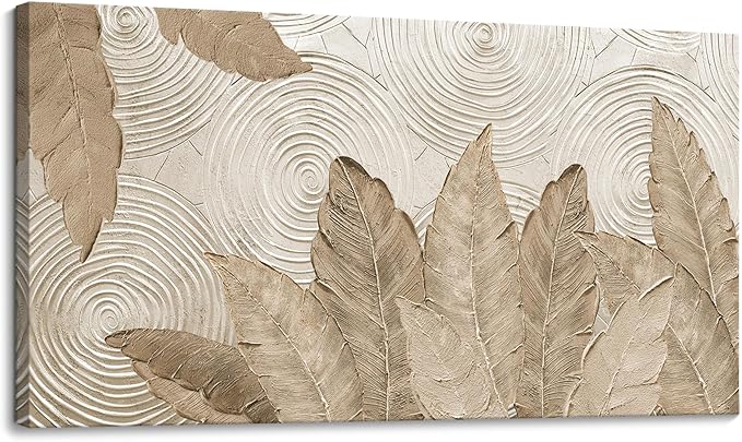 Minimalist & Modern Art for Bedroom Decor Framed Abstract Artwork for Walls Neutral & Contemporary Beige Wall art - Artwork for Living Room and Boho Style Large Abstract Wall Art 20×40IN