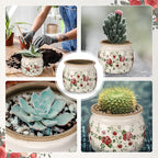 1 Pcs Vintage Planter Large Ceramic Plants Pot Red Plum Crack Cottage Scroll Vase Flower Vase Pot Indoor Plants Home Kitchen Decor Farmhouse Antique Decorative Gift