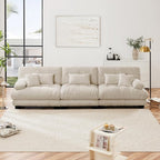 Modular Sectional Sofa Cloud Couch 3-Seater Deep Seat Sofa Couch, Oversized Couch Bed Sectional Couch with Round Bolster Armrests 5 Pillows, Modern Sofa Chair Comfy Couch