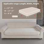 Couch Cushion Covers for Sectional Sofa, Stretch Soft Sofa Slipcovers Washable Wear-Resistant Universal Furniture Protector for Living Room(1 Piece Oversized Cover, Ivory)